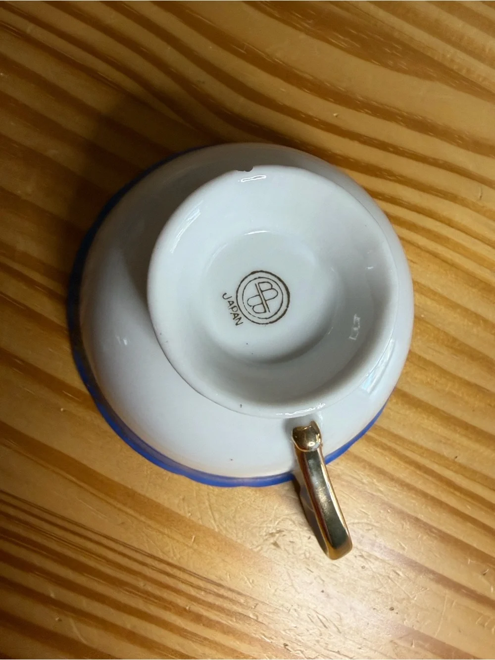Vintage Mid-Century MB Japan Porcelain Saucer Gold Backstamp Ring Dish Flawed